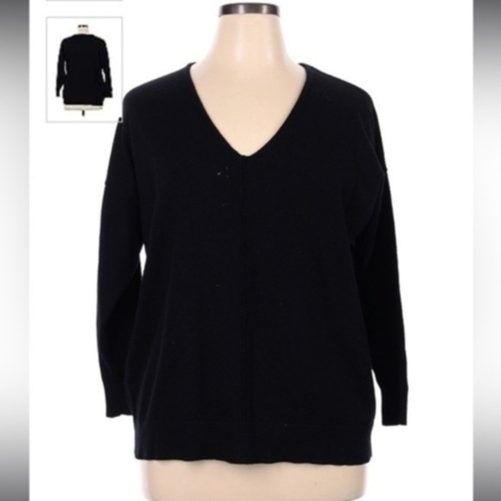 Torrid Women Sweater 3X BLACK Ribbed Chunky Knit Tunic Long Sleeve Hem Zip READ - Picture 1 of 6